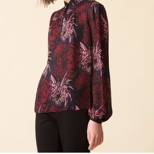 ALC Beatrix Floral Printed Silk Blouse, size 8